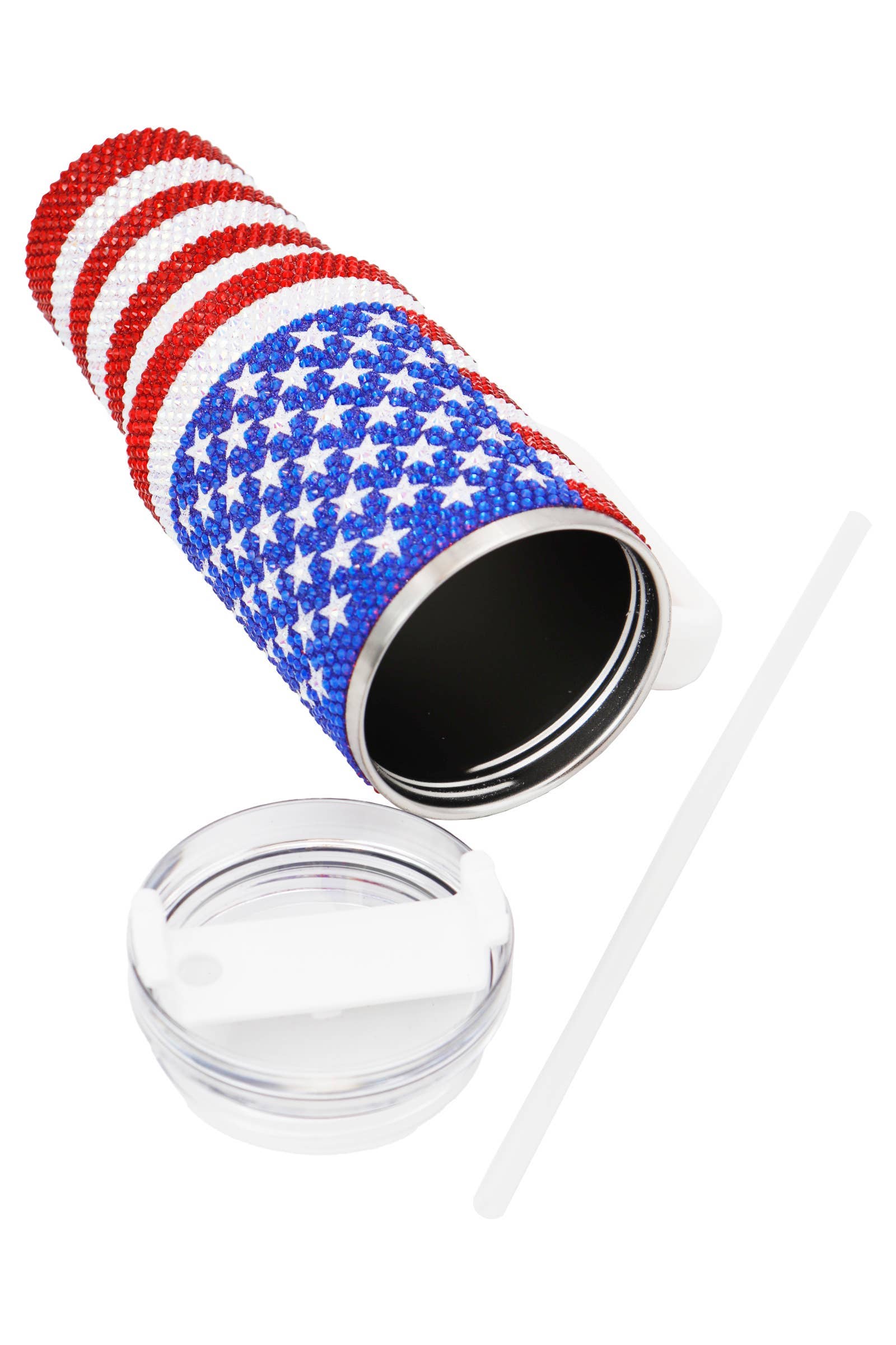 American Flag Bling Glitter Insulated Tumbler - 40 Oz