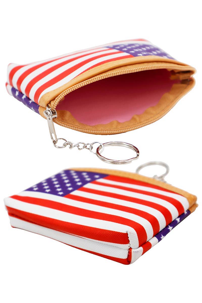 American Flag PU Leather Coin Purse Bag