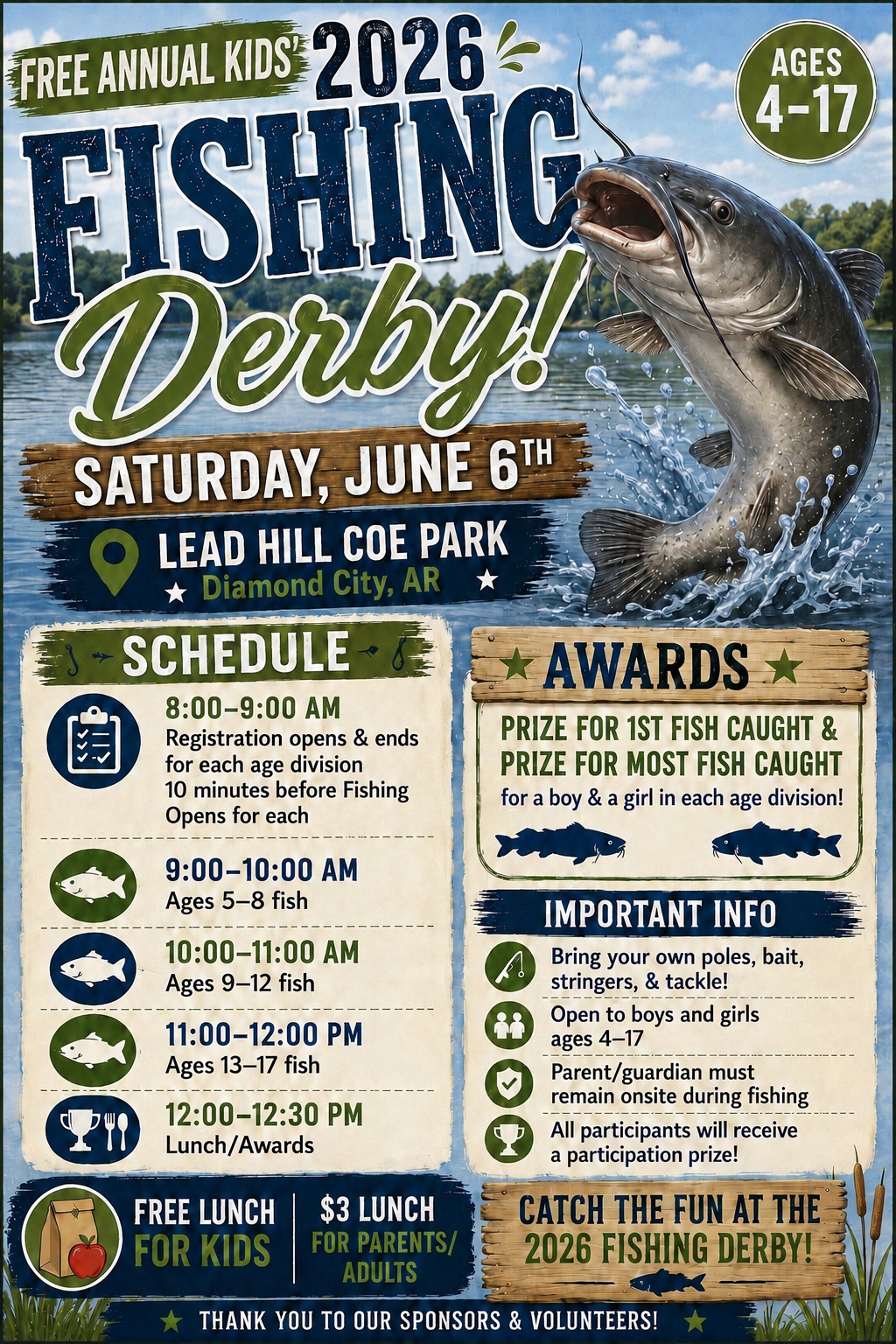 Kids' Free Fishing Derby – Saturday, June 6, 2026