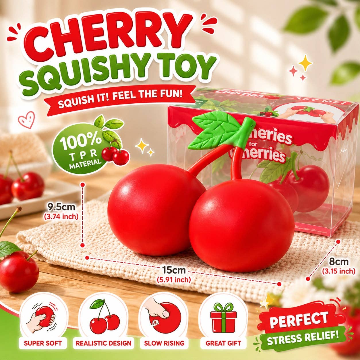 Super Soft Jumbo Cherry Squishy