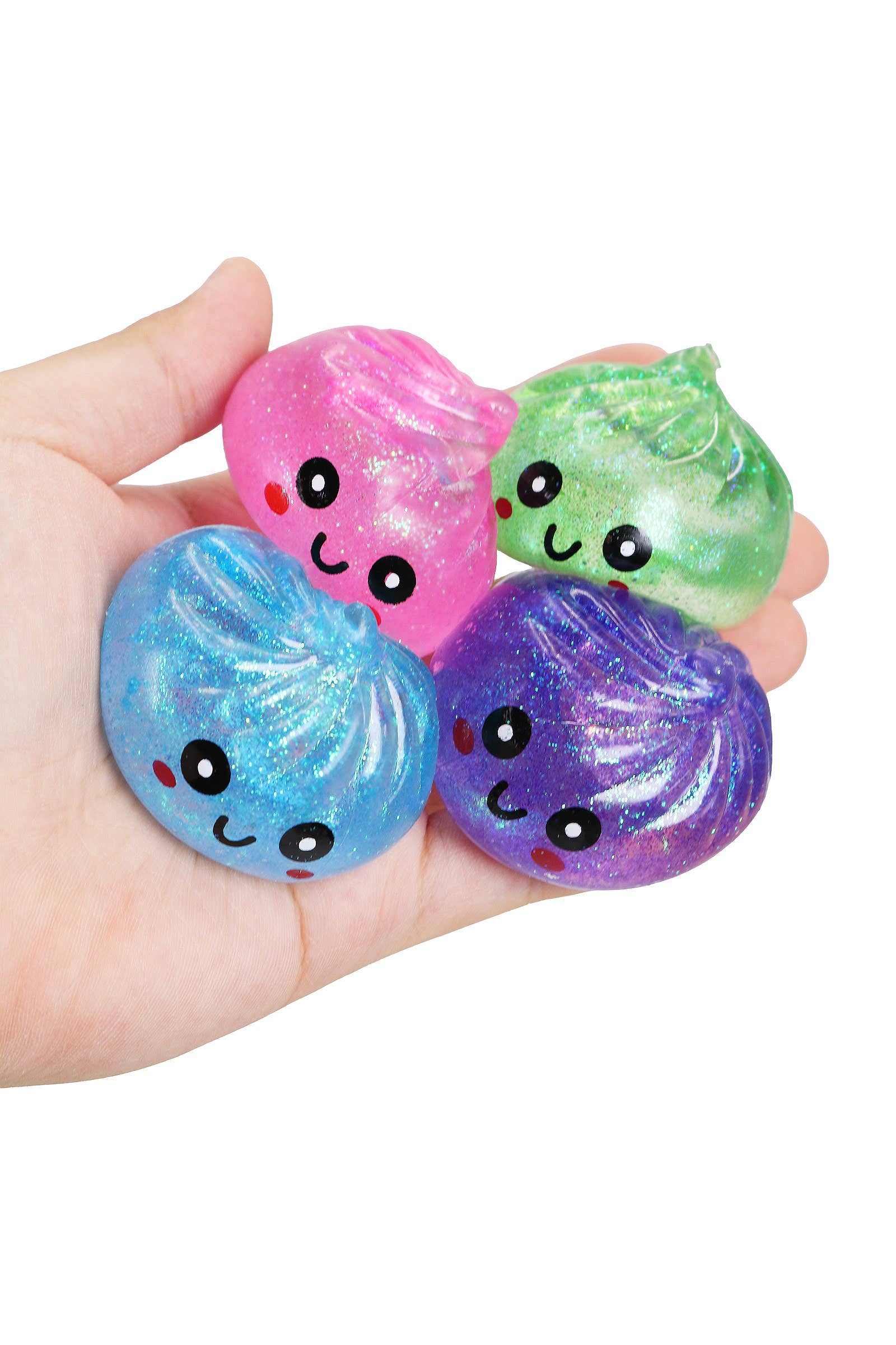 Mini Dumpling Glitter Maltose Putty Filled Squishy - 2 Inch