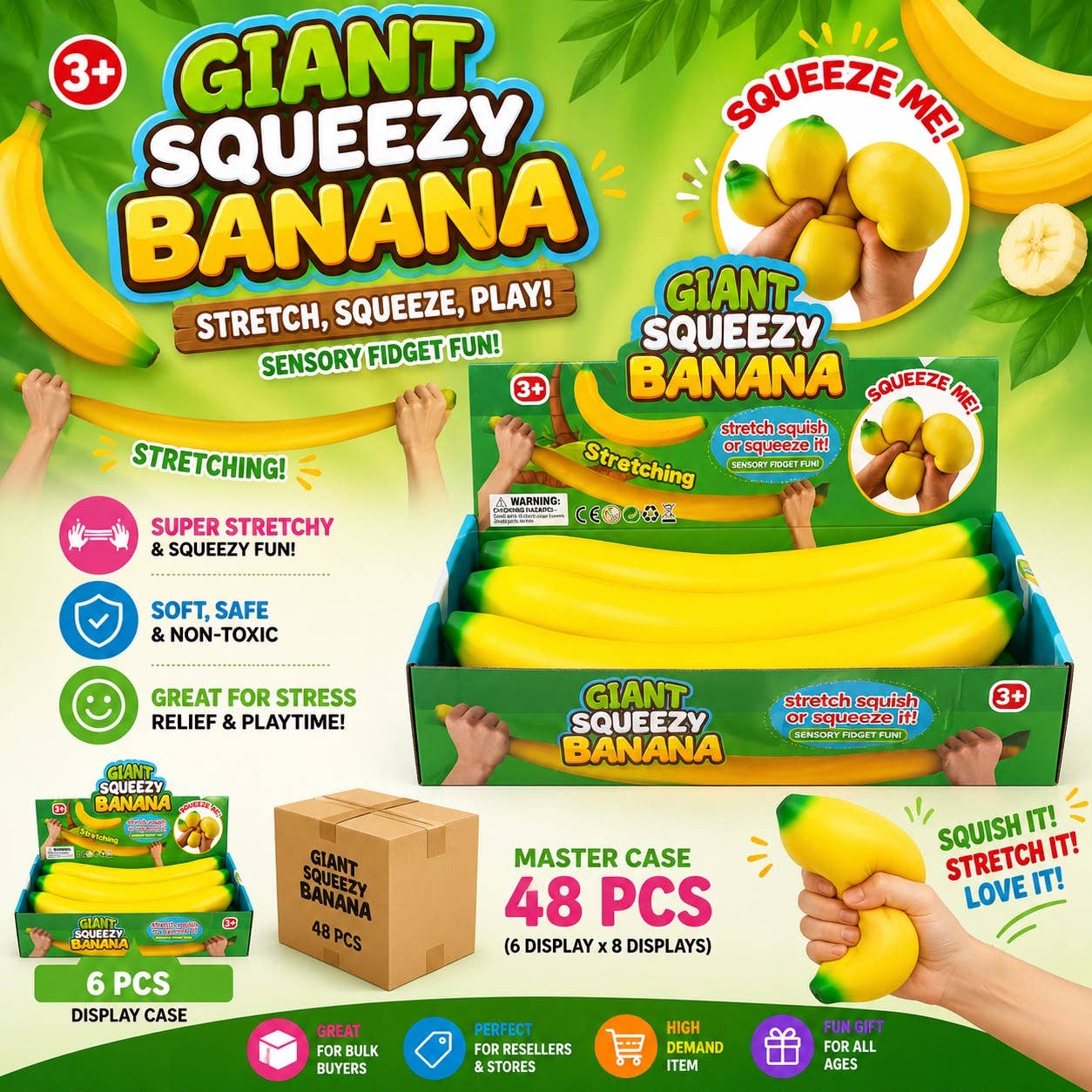 Giant Squeezy Banana – Super Stretchy Sensory Fidget